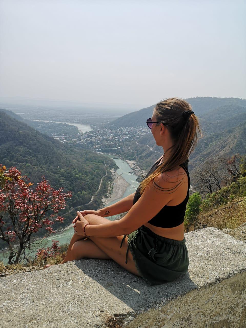 Aleesha overlooking a sacred river valley