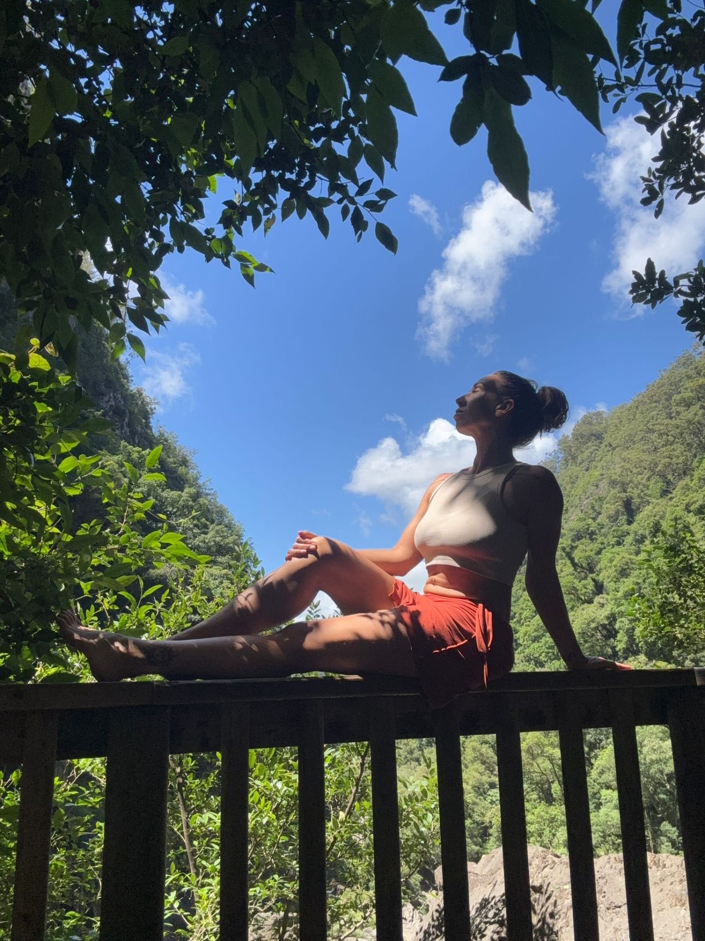 Aleesha in stillness under open sky